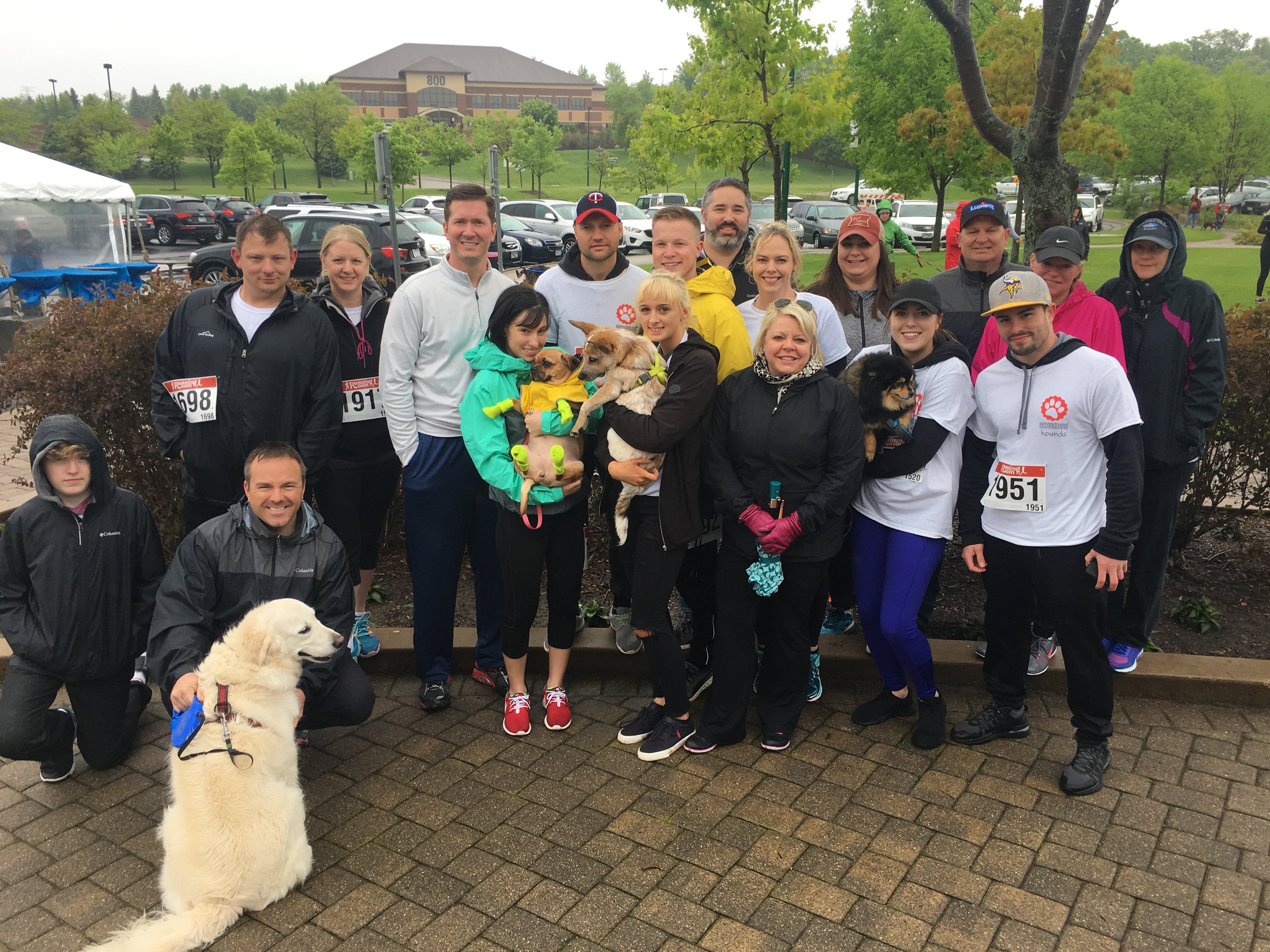 Lupient Automotive Group employees support Secondhand Hounds at the Strut for a Mutt 5k at Purgatory Park in Eden Prairie