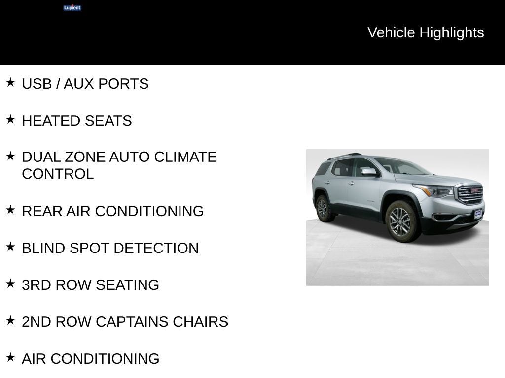 2019 GMC Acadia SLE-2