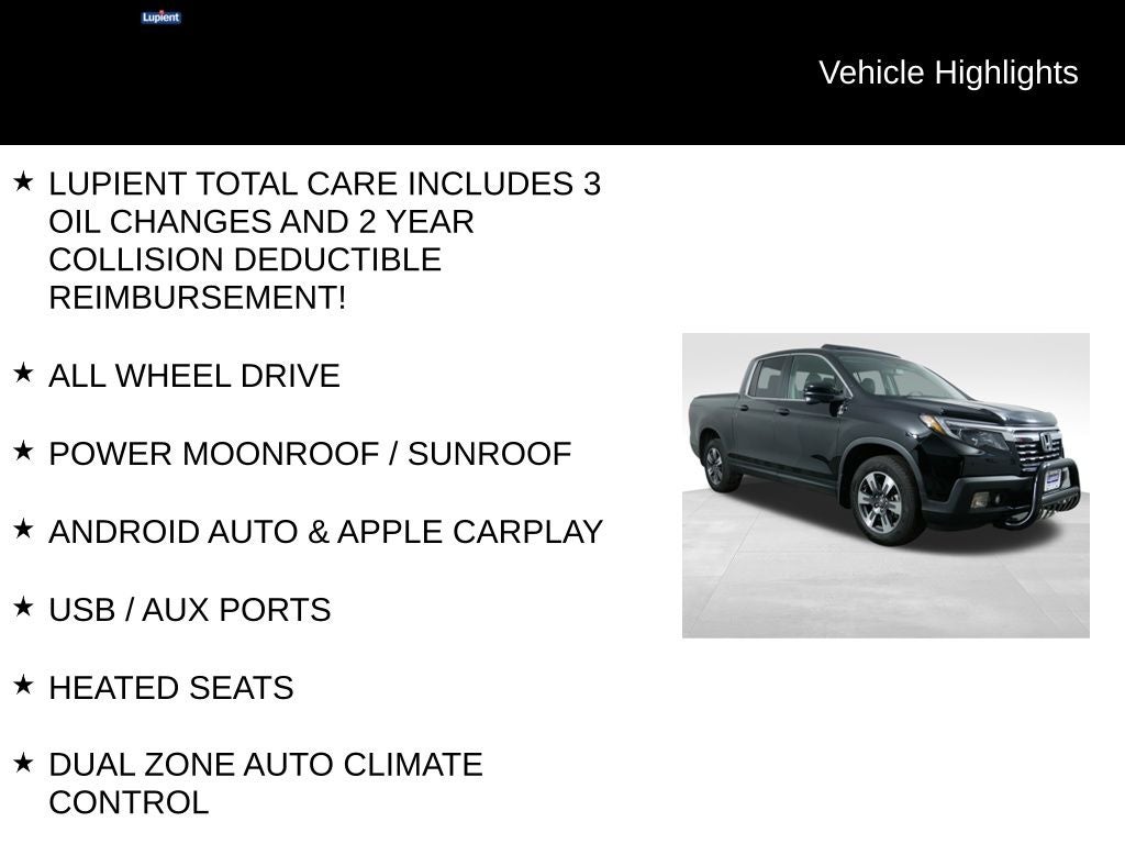 2019 Honda Ridgeline RTL-T