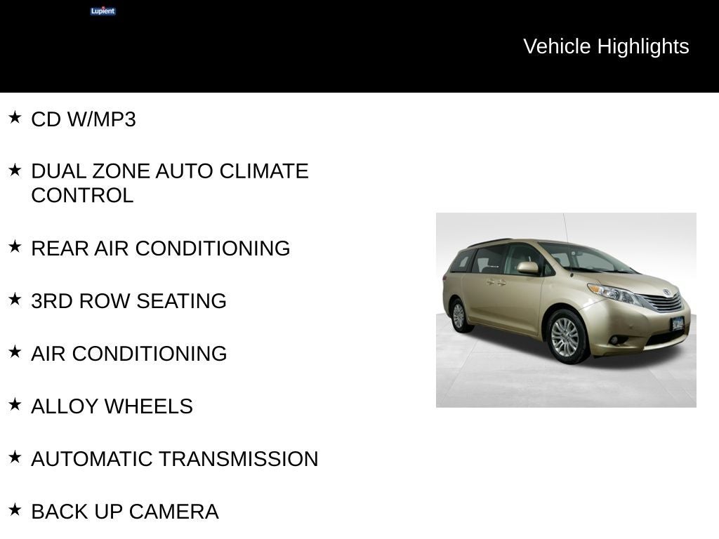 2014 Toyota Sienna XLE 7 Passenger