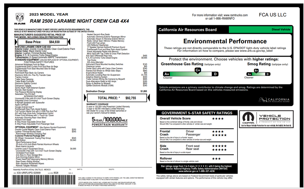 2023 RAM 2500 Laramie Night Crew Cab