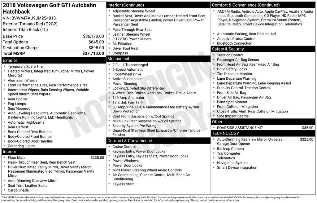 2018 Volkswagen Golf GTI Autobahn