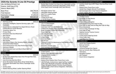 2026 Kia Sorento X-Line SX Prestige