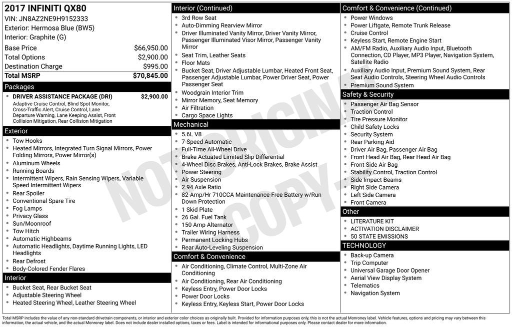 2017 INFINITI QX80 Base