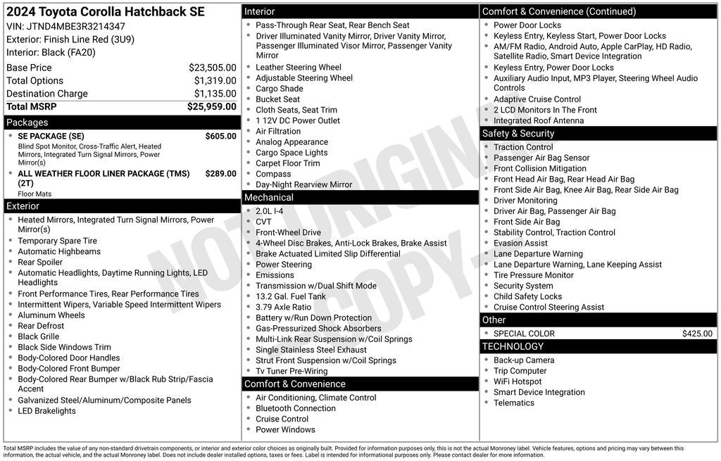 2024 Toyota Corolla Hatchback SE