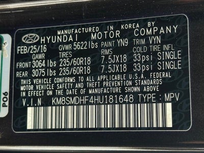 2017 Hyundai Santa Fe SE