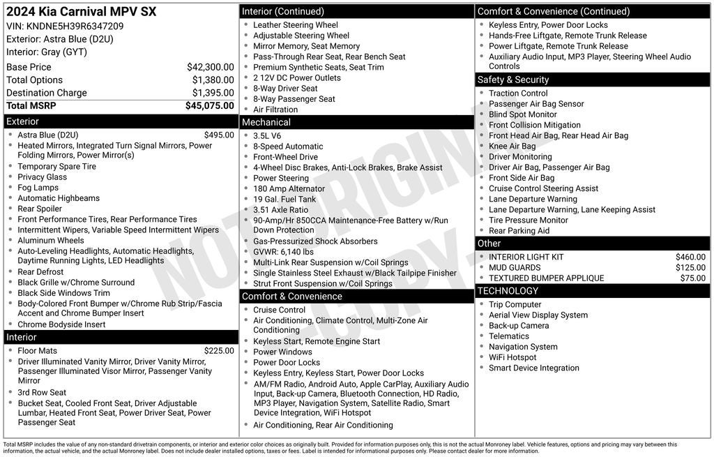2024 Kia Carnival SX