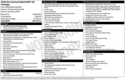 2026 Kia Carnival Hybrid SX Prestige