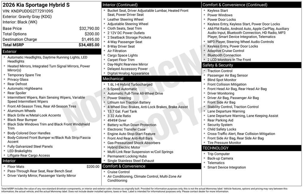 2026 Kia Sportage Hybrid S