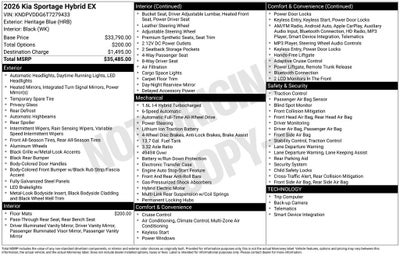 2026 Kia Sportage Hybrid EX
