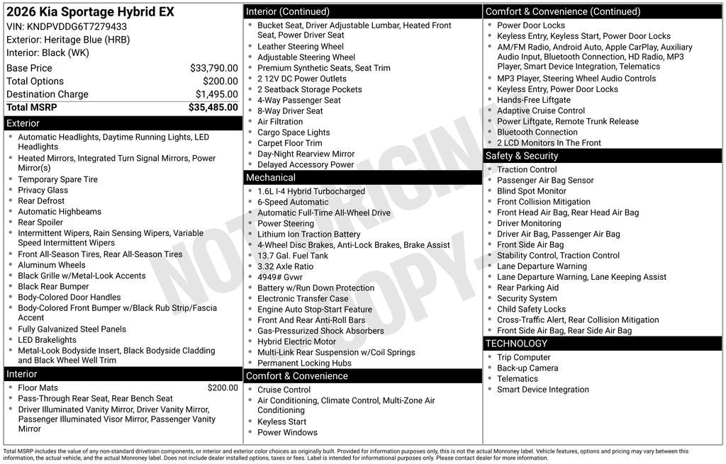 2026 Kia Sportage Hybrid EX
