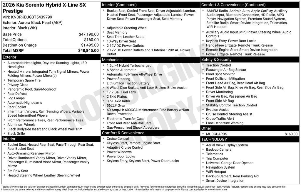 2026 Kia Sorento Hybrid X-Line SX Prestige