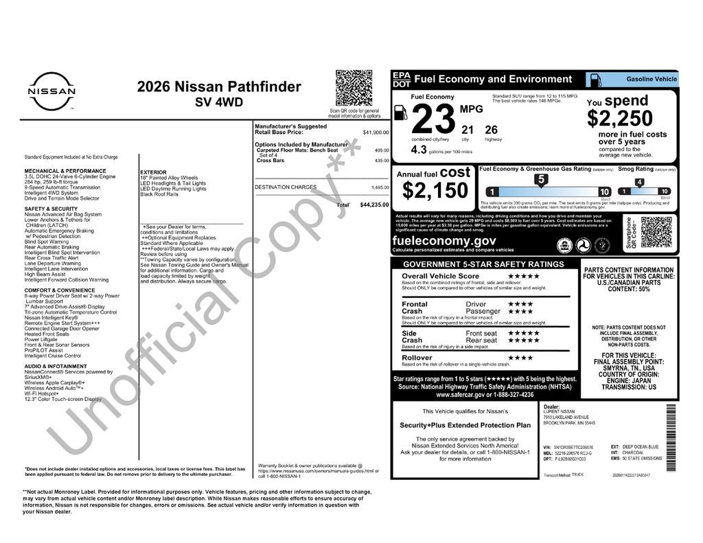2026 Nissan Pathfinder SV