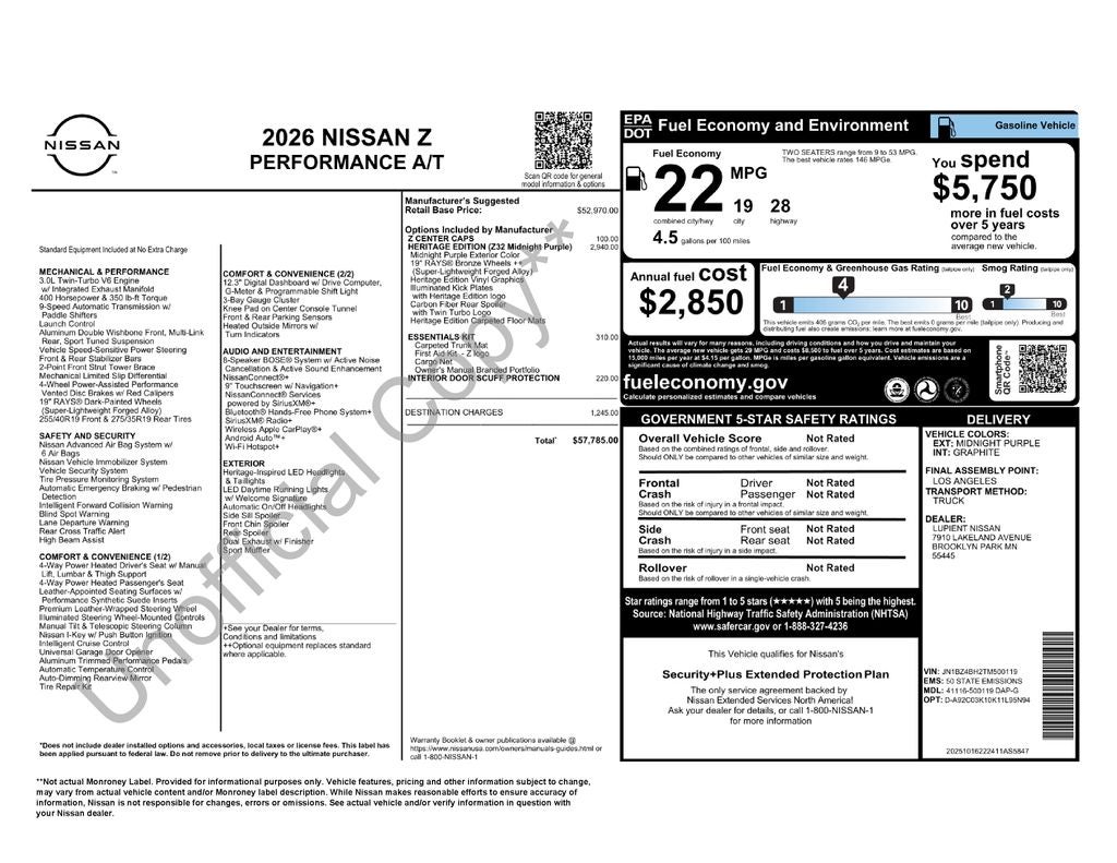 2026 Nissan Z Performance