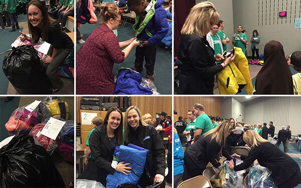 Lupient Chevrolet employees participate in Operation Warm Coat Distribution at the Anne Sullivan Communication Center